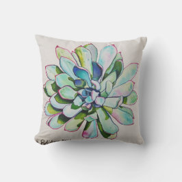Cactus Blue en roze kussen