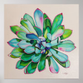 Cactus Blue en roze | Poster (Voorkant)