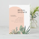 Cactus Blush Geometric Vrijgezellenfeest Kaart (Staand voorkant)