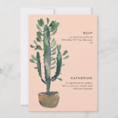 Cactus Blush Geometric Vrijgezellenfeest Kaart (Achterkant)