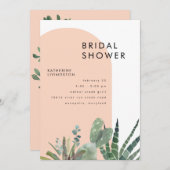 Cactus Blush Geometric Vrijgezellenfeest Kaart (Voorkant / Achterkant)