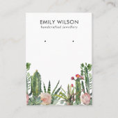 CACTUS BLUSH PROTEA FOLIAGE STUD OORBEL DISPLAY B VISITEKAARTJE (Voorkant)