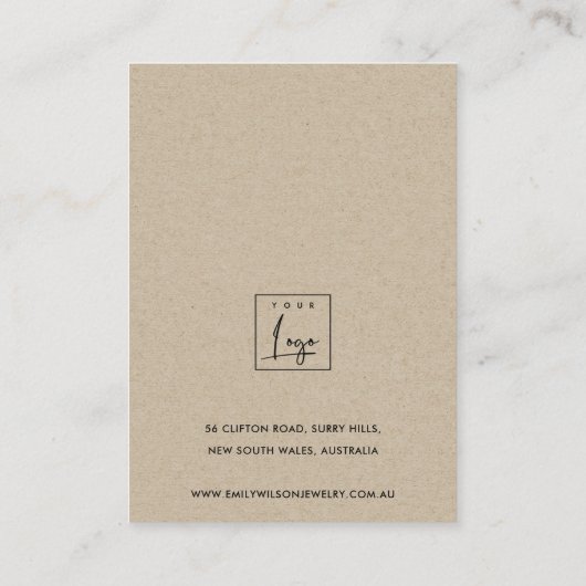 CACTUS BLUSH PROTEA FOLIAGE STUD OORBEL DISPLAY B VISITEKAARTJE (Achterkant)