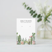 CACTUS BLUSH PROTEA FOLIAGE STUD OORBEL DISPLAY B VISITEKAARTJE (Staand voorkant)