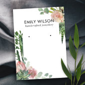 CACTUS BLUSH PROTEA FOLIAGE STUD OORBEL DISPLAY VISITEKAARTJE