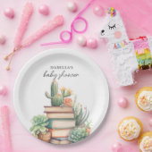 Cactus boek thema | Baby Shower Papieren Bordje (Feest)