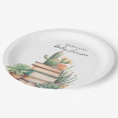 Cactus boek thema | Baby Shower Papieren Bordje (Gekanteld)