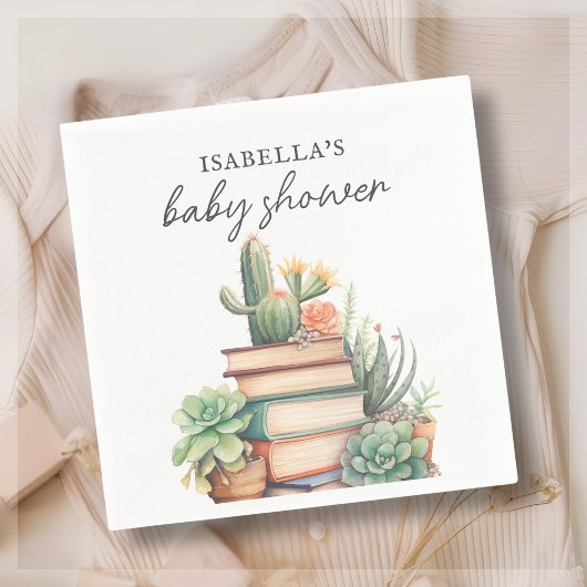 Cactus boek thema | Baby Shower Servet