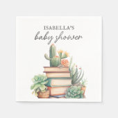 Cactus boek thema | Baby Shower Servet (Voorkant)