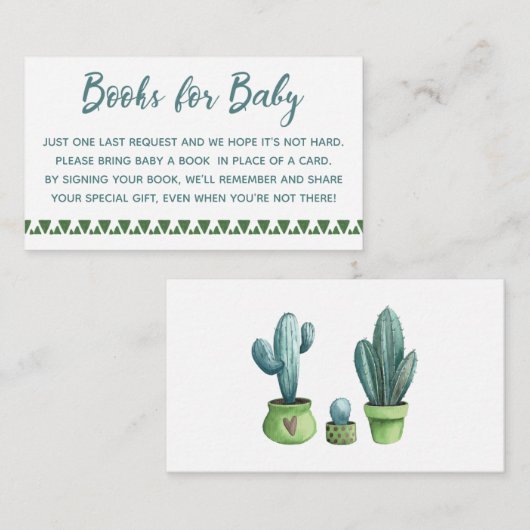 Cactus boeken voor Baby Informatiekaartje (Voorkant / Achterkant)