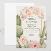 Cactus Boho Bruidsfeest Woestijn Bloemen Kaart (Voorkant / Achterkant)