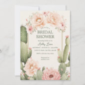 Cactus Boho Bruidsfeestje Woestijn Bloemen Kaart (Voorkant)