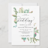 Cactus Boho Cacti Desert Succulents Wedding Kaart (Voorkant)