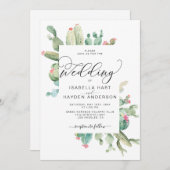 Cactus Boho Cacti Desert Succulents Wedding Kaart (Voorkant / Achterkant)
