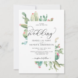Cactus Boho Cacti Desert Succulents Wedding Kaart