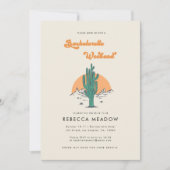 Cactus Boho Desert Retro 70s Bachelorette Weekend Kaart (Voorkant)