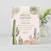 Cactus Boho Groene planten Bloemen Woestijn Kaart (Staand voorkant)