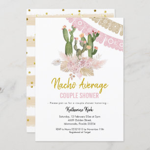 Cactus Boho Nacho Average Couple Shower Invitation Kaart