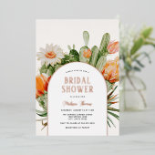 Cactus Boho Vrijgezellenfeest Folie Uitnodiging (Staand Voorkant)