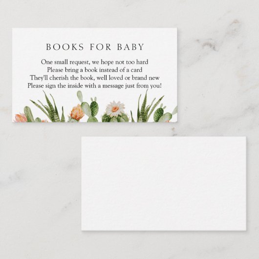 Cactus Books for Baby Enclosure Kaart (Voorkant / Achterkant)