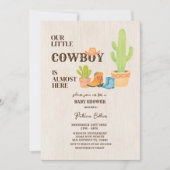 Cactus Boot Ons Kleine Cowboy Rodeo Baby shower Kaart (Voorkant)