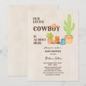 Cactus Boot Ons Kleine Cowboy Rodeo Baby shower Kaart (Voorkant / Achterkant)