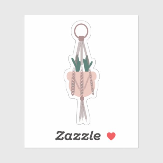 Cactus Botanical Hanging House Planten Greenery Sticker (Vel)
