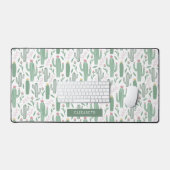 Cactus botanisch patroon gepersonaliseerd bureaumat (Keyboard & Muis)