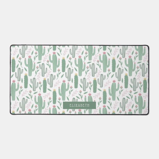 Cactus botanisch patroon gepersonaliseerd bureaumat (Voorkant)
