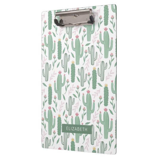 Cactus botanisch patroon gepersonaliseerd klembord (Links)