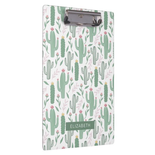 Cactus botanisch patroon gepersonaliseerd klembord (Rechts)