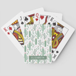 Cactus botanisch patroon gepersonaliseerd pokerkaarten