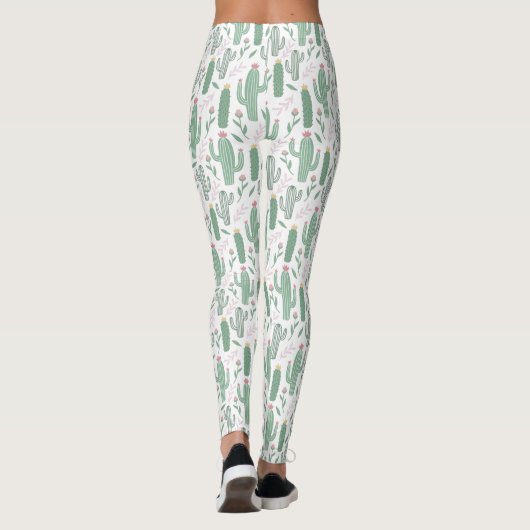 Cactus botanisch patroon leggings (Achterkant)