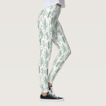 Cactus botanisch patroon leggings<br><div class="desc">Cactus botanische print met een verscheidenheid aan bloeiende cactussen,  met schattige vallende bloemen en samengestelde bladeren. Zet op wit.</div>