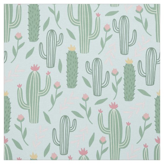 Cactus botanisch patroon stof (Swatch)