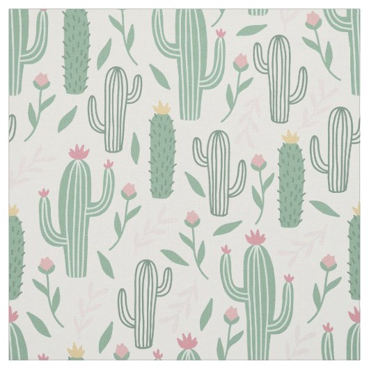 Cactus botanisch patroon stof (Swatch)