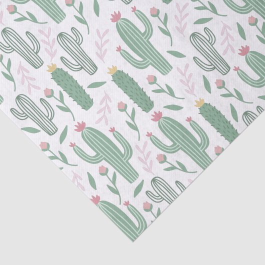 Cactus botanisch patroon tissuepapier (Detail)
