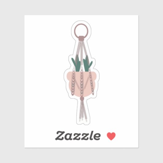 Cactus Botanische Hangende Huisplanten Groene Plan Sticker (Vel)