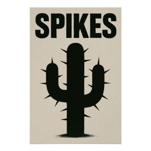 Cactus boven aan de grafische vorm perfect poster