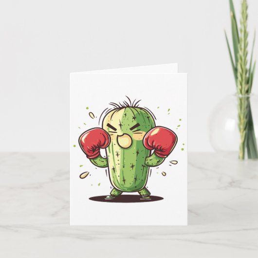 Cactus Boxer Grappig Humorous Ly Punch Kaart (Voorkant)