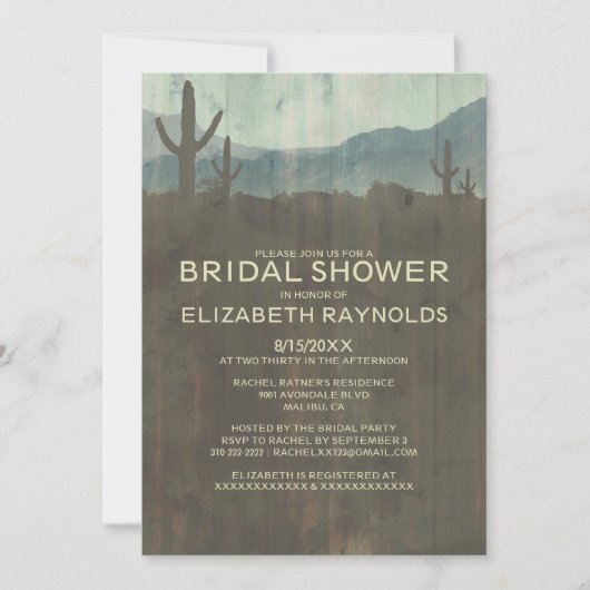 Cactus Bridal Shower Invitations Kaart (Voorkant)