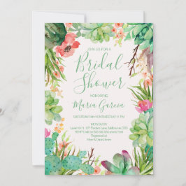 Cactus Bridal Shower Kaart