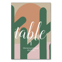 Cactus Bruid Zonne Stoel Tafel Nummer Kaart
