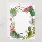 cactus, bruids douche uitnodiging succulenten, (Achterkant)