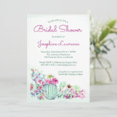 Cactus bruids douche uitnodigingen (Staand voorkant)