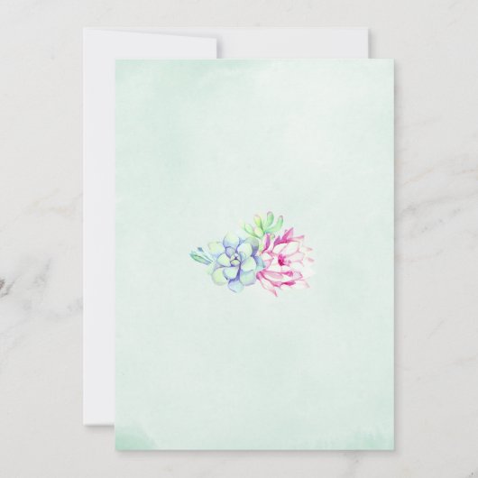 Cactus bruids douche uitnodigingen (Achterkant)