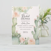 Cactus Bruidsboeket Boho Bloemen Groenelementen Kaart (Staand voorkant)