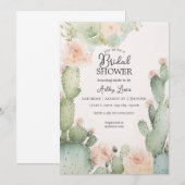 Cactus Bruidsboeket Boho Bloemen Groenelementen Kaart (Voorkant / Achterkant)