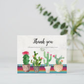 Cactus bruidspaar shower bedankkaart (Staand voorkant)