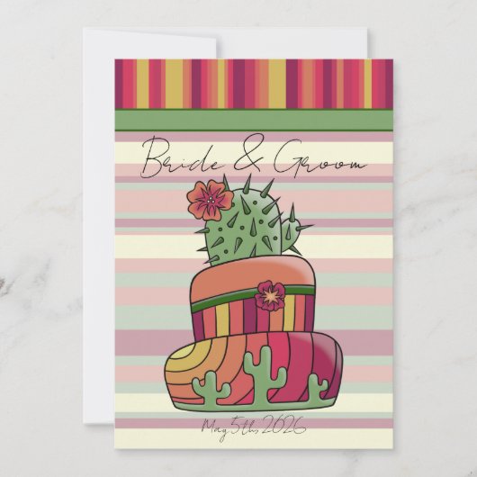 Cactus Bruidstaart Kaart (Voorkant)